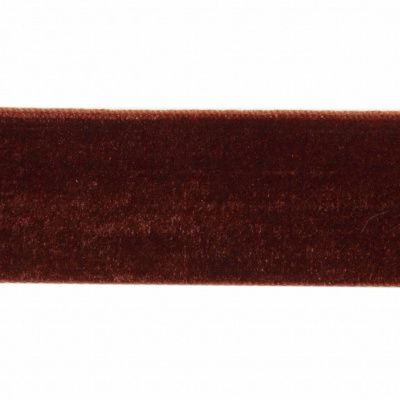 Лента бархатная нейлон, шир.25 мм, (упак. 45,7м), цв.120-шоколад - купить в Соликамске. Цена: 981.09 руб.