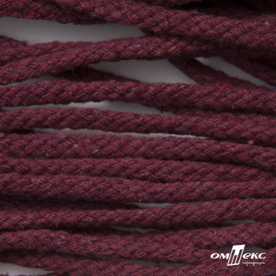 Шнур плетеный d-6 мм круглый, 70% хлопок 30% полиэстер, уп.90+/-1 м, цв.1070-бордовый - купить в Соликамске. Цена: 588 руб.