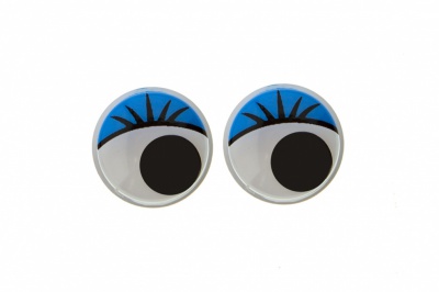 Глазки для игрушек, круглые, с бегающими зрачками, 12 мм/упак.50+/-2 шт, цв. -синий - купить в Соликамске. Цена: 95.04 руб.