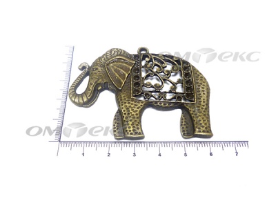Декоративный элемент для творчества из металла "Слон"  - купить в Соликамске. Цена: 26.93 руб.
