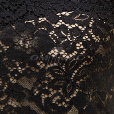 Кружевное полотно #3378, 150 гр/м2, шир.150см, цвет чёрный - купить в Соликамске. Цена 370.97 руб.