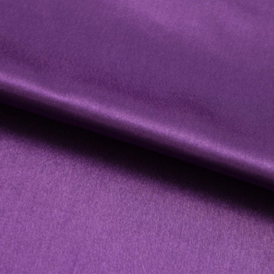 Поли креп-сатин 19-3536, 125 (+/-5) гр/м2, шир.150см, цвет фиолетовый - купить в Соликамске. Цена 155.57 руб.