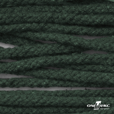 Шнур плетеный d-6 мм, 70% хлопок 30% полиэстер, уп.90+/-1 м, цв.1083-тём.зелёный - купить в Соликамске. Цена: 588 руб.