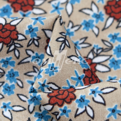 Плательная ткань "Фламенко" 7.1, 80 гр/м2, шир.150 см, принт растительный - купить в Соликамске. Цена 239.03 руб.