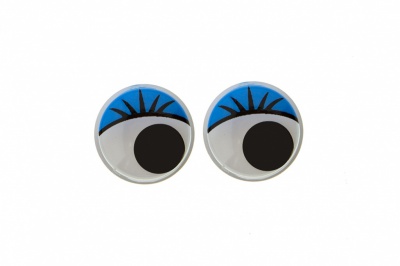 Глазки для игрушек, круглые, с бегающими зрачками, 10 мм/упак.50+/-2 шт, цв. -синий - купить в Соликамске. Цена: 71.92 руб.
