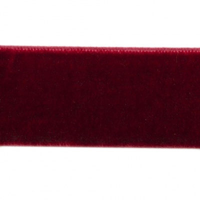 Лента бархатная нейлон, шир.25 мм, (упак. 45,7м), цв.240-бордо - купить в Соликамске. Цена: 809.01 руб.
