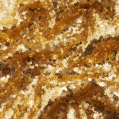 Сетка с пайетками №3, 188 гр/м2, шир.140см, цвет золотой - купить в Соликамске. Цена 454.12 руб.