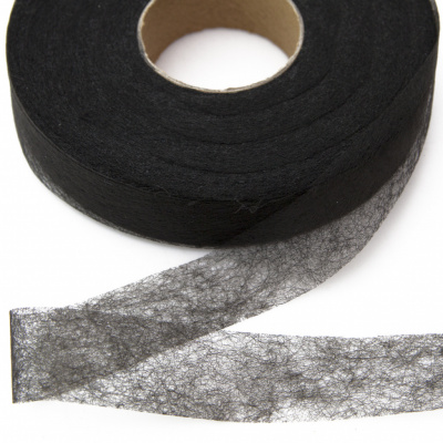 Прокладочная лента (паутинка) DF23, шир. 20 мм (боб. 100 м), цвет чёрный - купить в Соликамске. Цена: 2.03 руб.