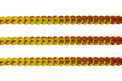 Пайетки "ОмТекс" на нитях, CREAM, 6 мм С / упак.73+/-1м, цв. 88 - оранжевый - купить в Соликамске. Цена: 300.55 руб.