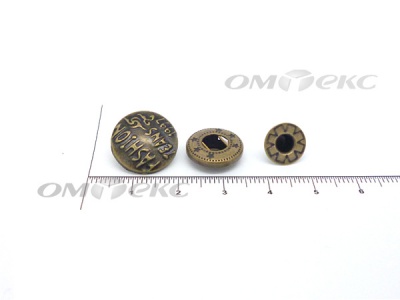 Кнопки металл 15 мм альфа антик с рис.№3  - купить в Соликамске. Цена: 2.90 руб.