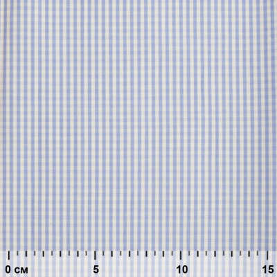 Ткань сорочечная Клетка Виши, 115 г/м2, 58% пэ,42% хл, шир.150 см, цв.2-голубой, (арт.111) - купить в Соликамске. Цена 306.69 руб.