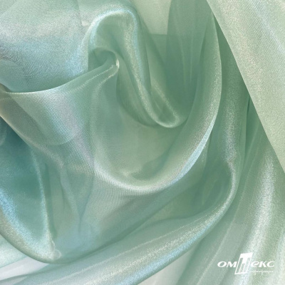 Ткань органза, 100% полиэстр, 28г/м2, шир. 150 см, цв. #104 светло-зеленый - купить в Соликамске. Цена 86.24 руб.