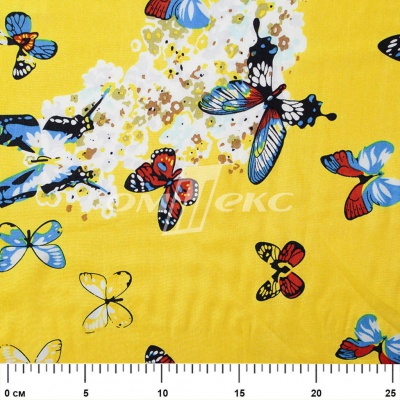 Плательная ткань "Софи" 7.2, 75 гр/м2, шир.150 см, принт бабочки - купить в Соликамске. Цена 241.49 руб.