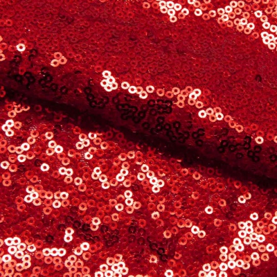 Сетка с пайетками №8, 188 гр/м2, шир.140см, цвет красный - купить в Соликамске. Цена 433.60 руб.