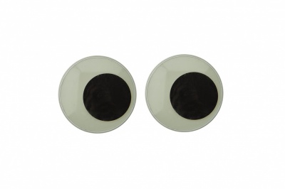 Глазки для игрушек, круглые, с бегающими зрачками, 24 мм/упак.50+/-2 шт, цв. -черно-белые - купить в Соликамске. Цена: 60.32 руб.