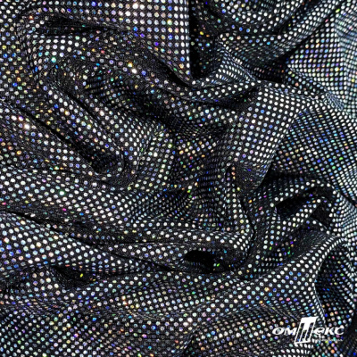 Трикотажное полотно голограмма, шир.140 см, #601-хамелеон чёрный - купить в Соликамске. Цена 452.76 руб.