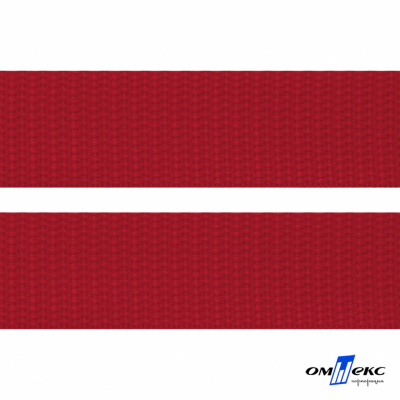 Красный- цв.171-Текстильная лента-стропа 550 гр/м2 ,100% пэ шир.40 мм (боб.50+/-1 м) - купить в Соликамске. Цена: 637.68 руб.