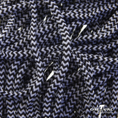 Шнурки #107-16, круглые 130 см, двухцветные цв.серый/чёрный - купить в Соликамске. Цена: 31.89 руб.