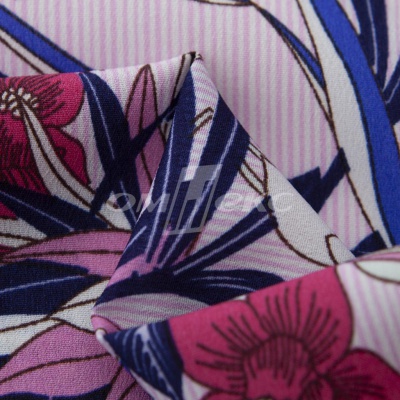 Плательная ткань "Фламенко" 18.1, 80 гр/м2, шир.150 см, принт растительный - купить в Соликамске. Цена 239.03 руб.