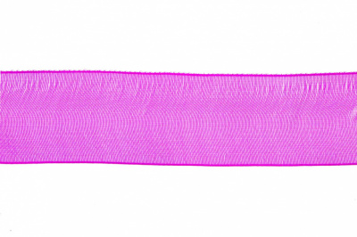 Лента органза 1015, шир. 10 мм/уп. 22,8+/-0,5 м, цвет ярк.розовый - купить в Соликамске. Цена: 38.39 руб.