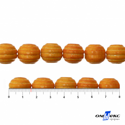 0309-Бусины деревянные "ОмТекс", 16 мм, упак.50+/-3шт, цв.003-оранжевый - купить в Соликамске. Цена: 62.22 руб.