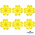 Кружево гипюр "Ромашка" 0575-1169, шир. 25 мм/уп.13,7 м, цвет 8208-жёлтый - купить в Соликамске. Цена: 292.71 руб.