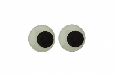 Глазки для игрушек, круглые, с бегающими зрачками, 15 мм/упак.50+/-2 шт, цв. -черно-белые - купить в Соликамске. Цена: 47.40 руб.