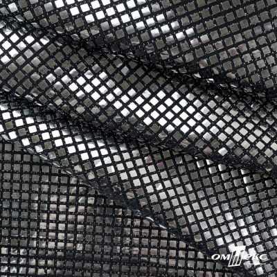 Трикотажное полотно голограмма, шир.140 см, #603 -черный/серебро - купить в Соликамске. Цена 771.75 руб.