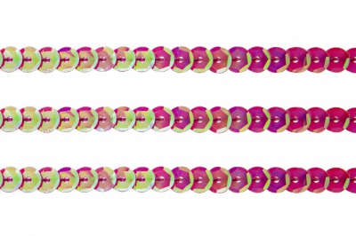 Пайетки "ОмТекс" на нитях, CREAM, 6 мм С / упак.73+/-1м, цв. 89 - розовый - купить в Соликамске. Цена: 468.37 руб.