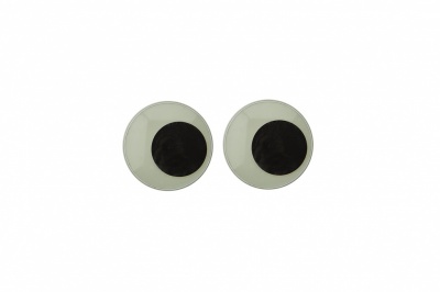 Глазки для игрушек, круглые, с бегающими зрачками, 8 мм/упак.100+/-2 шт, цв. -черно-белые - купить в Соликамске. Цена: 28.86 руб.
