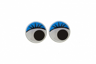 Глазки для игрушек, круглые, с бегающими зрачками, 8 мм/упак.50+/-2 шт, цв. -синий - купить в Соликамске. Цена: 59.05 руб.