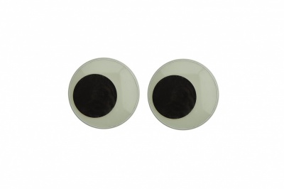 Глазки для игрушек, круглые, с бегающими зрачками, 18 мм/упак.50+/-2 шт, цв. -черно-белые - купить в Соликамске. Цена: 41.81 руб.