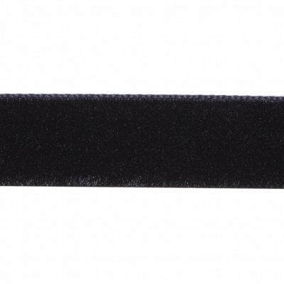 Лента бархатная нейлон, шир.12 мм, (упак. 45,7м), цв.03-черный - купить в Соликамске. Цена: 448.27 руб.