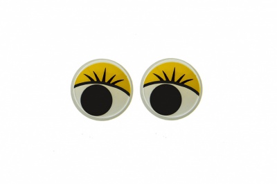 Глазки для игрушек, круглые, с бегающими зрачками, 8 мм/упак.50+/-2 шт, цв. -желтый - купить в Соликамске. Цена: 59.05 руб.