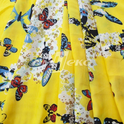 Плательная ткань "Софи" 7.2, 75 гр/м2, шир.150 см, принт бабочки - купить в Соликамске. Цена 241.49 руб.
