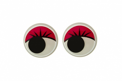 Глазки для игрушек, круглые, с бегающими зрачками, 12 мм/упак.50+/-2 шт, цв. -красный - купить в Соликамске. Цена: 95.04 руб.