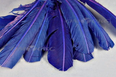 Декоративный Пучок из перьев, перо 23см/синий - купить в Соликамске. Цена: 12.34 руб.