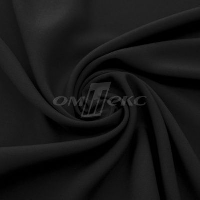 Штапель (100% вискоза), 110 гр/м2, шир.140см, цвет черный - купить в Соликамске. Цена 250.94 руб.