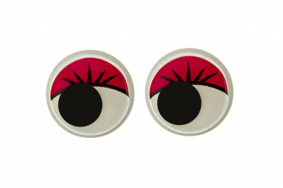 Глазки для игрушек, круглые, с бегающими зрачками, 15 мм/упак.50+/-2 шт, цв. -красный - купить в Соликамске. Цена: 113.01 руб.